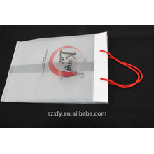 Transparent PO bag with string handle and gusset